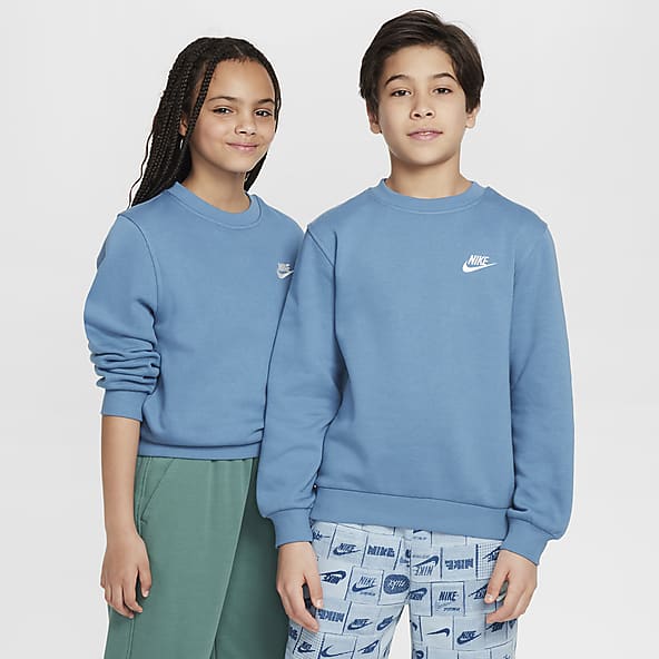 Boys Blue Hoodies Sweatshirts. Nike IE